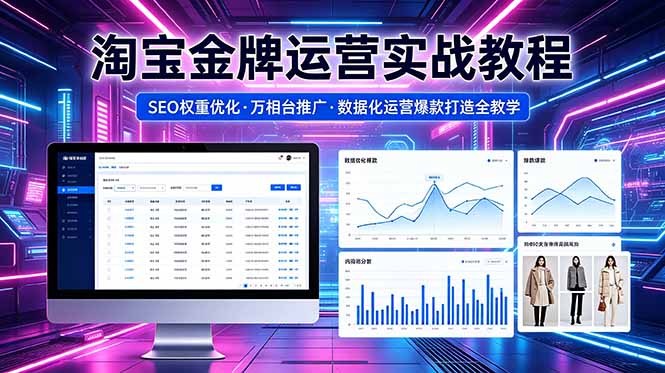2026 淘宝金牌运营实战教程，SEO权重优化万相台推广，数据化运营爆款打造全教学-优优云网创
