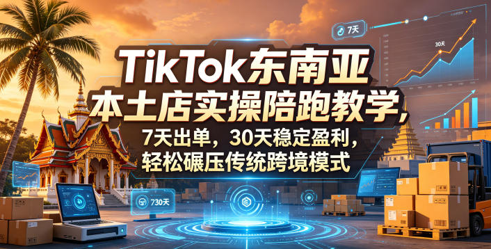 TikTok东南亚本土店实操陪跑教学，7天出单，30天稳定盈利，轻松碾压传统跨境模式(更新0516)-优优云网创