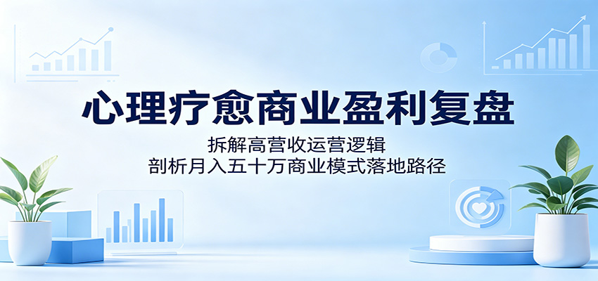 心理疗愈商业盈利复盘：拆解高营收运营逻辑，剖析月入五十万商业模式落地路径-优优云网创