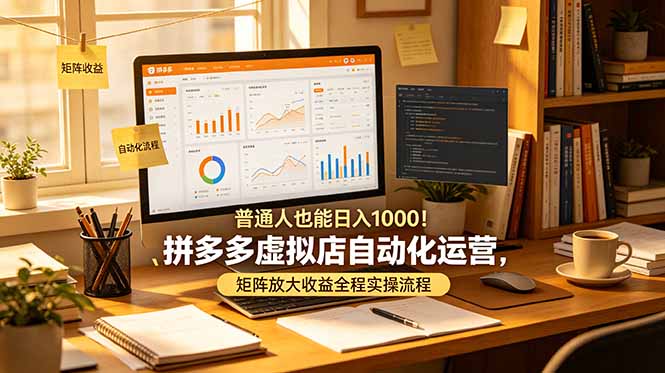 普通人也能日入 1000!拼多多虚拟店自动化运营,矩阵放大收益全程实操流程-优优云网创