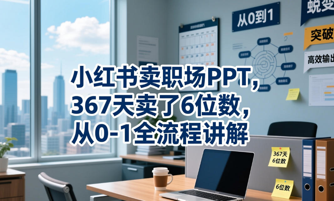 小红书卖职场PPT，367天卖了6位数，从0-1全流程讲解-优优云网创