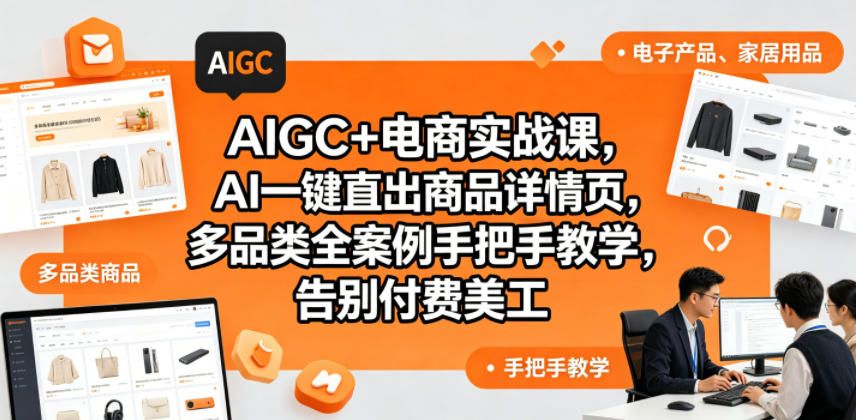 AIGC+电商实战课，AI一键直出商品详情页，多品类全案例手把手教学，告别付费美工(更新)-优优云网创