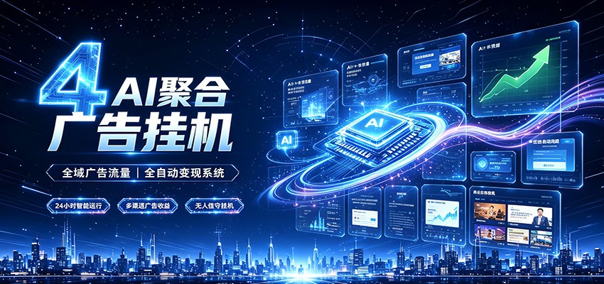 全域广告流量聚合，AI无人挂机稳赚佣金，打造长期稳定被动收入副业-优优云网创