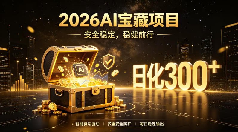 2026AI安全掘金项目，日化稳定300+，无需人为干预操作，当天见收益，操作简单【揭秘】-优优云网创