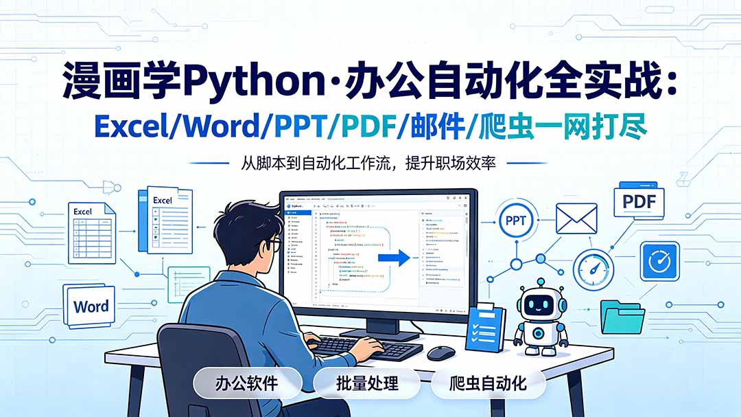漫画学Python·办公自动化全实战：Excel/Word/PPT/PDF/邮件/爬虫一网打尽-优优云网创