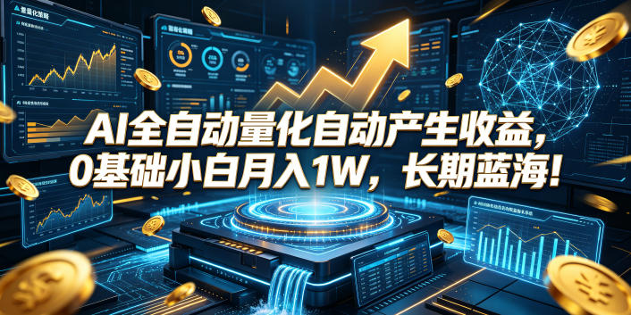AI全自动量化自动产生收益，0基础小白月入1W，长期蓝海！【揭秘】-优优云网创