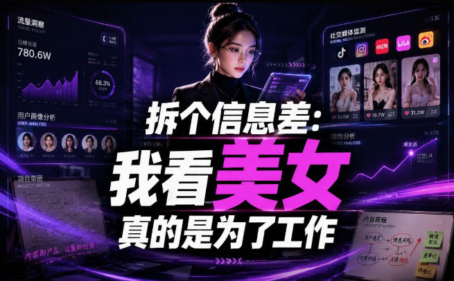 【理直气壮】我给看美女找了一个非常恰当的理由，信息差项目-优优云网创