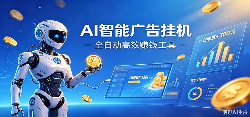 AI智能广告挂机，小白轻松上手，在家自动赚收益-优优云网创
