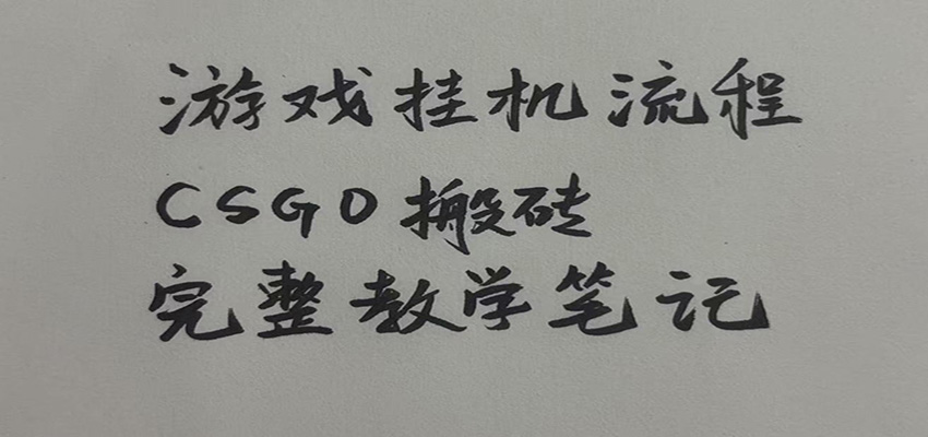游戏挂机全流程笔记分享，CSGO游戏搬砖，小白看了当天学会见收益-优优云网创