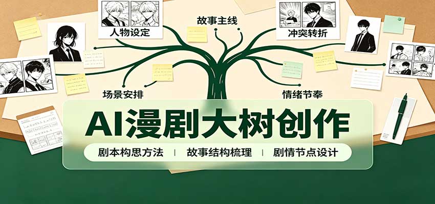 AI漫剧大树创作：剧本构思课程讲解，软件插件配置，配套工具资料完整梳理-优优云网创