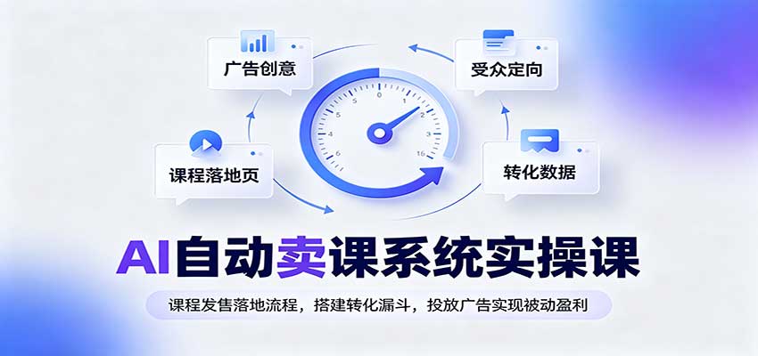 AI自动卖课系统实操课：课程发售落地流程，搭建转化漏斗，投放广告实现被动盈利-优优云网创