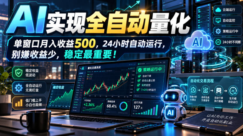 AI全自动量化项目，长期稳定可落地，0门槛躺赚稳定项目！-优优云网创