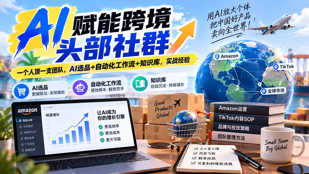 AI赋能跨境头部社群-更新1023：一个人顶一支团队，AI选品+自动化工作流+知识库，实战经验-优优云网创