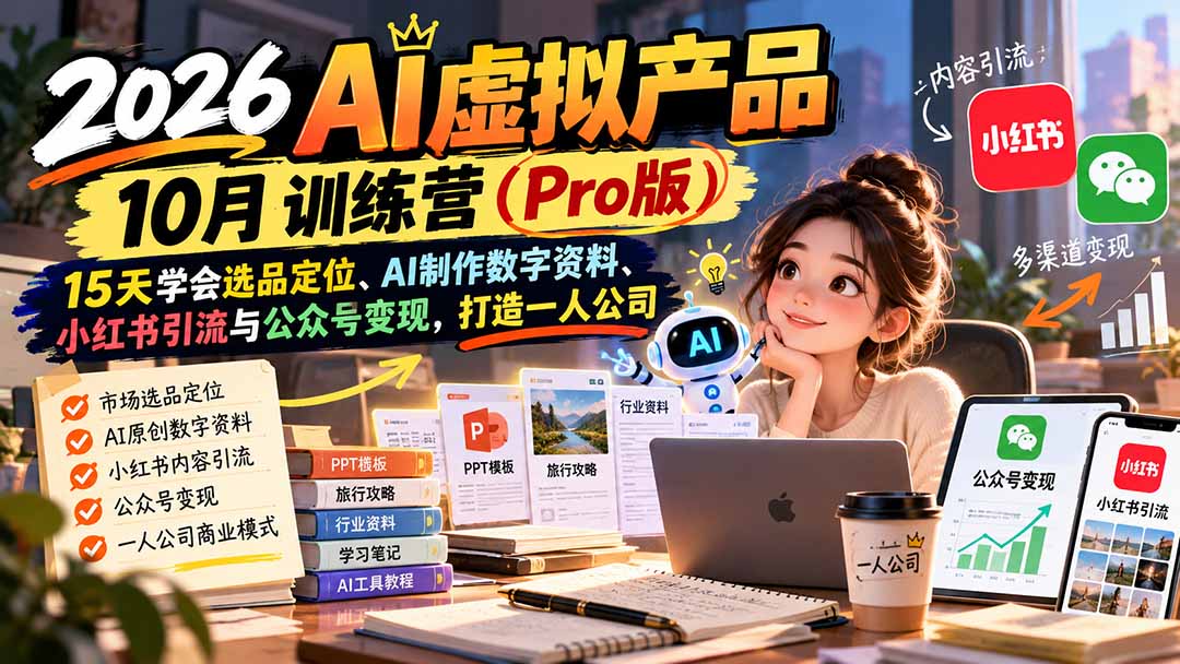 AI虚拟产品10月训练营(Pro版-优优云网创