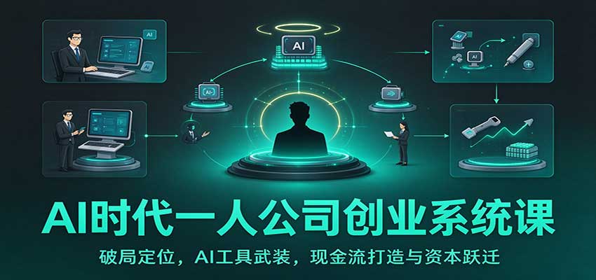 AI时代一人公司创业系统课:破局定位,AI工具武装,现金流打造与资本跃迁-优优云网创